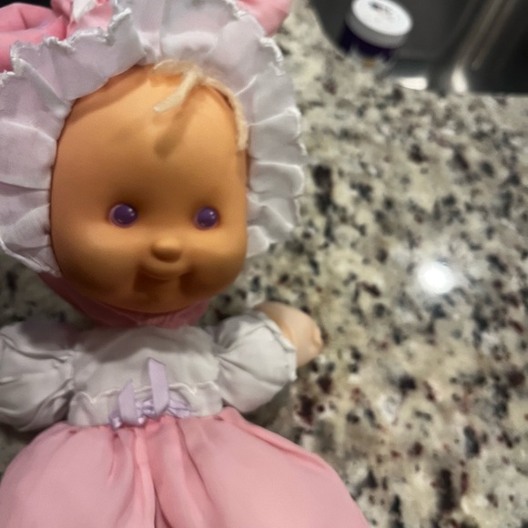 Vintage 1991 Fisher Price Puffalump KIDS plush PINK Baby Doll with Bunny Ears - Picture 7 of 7